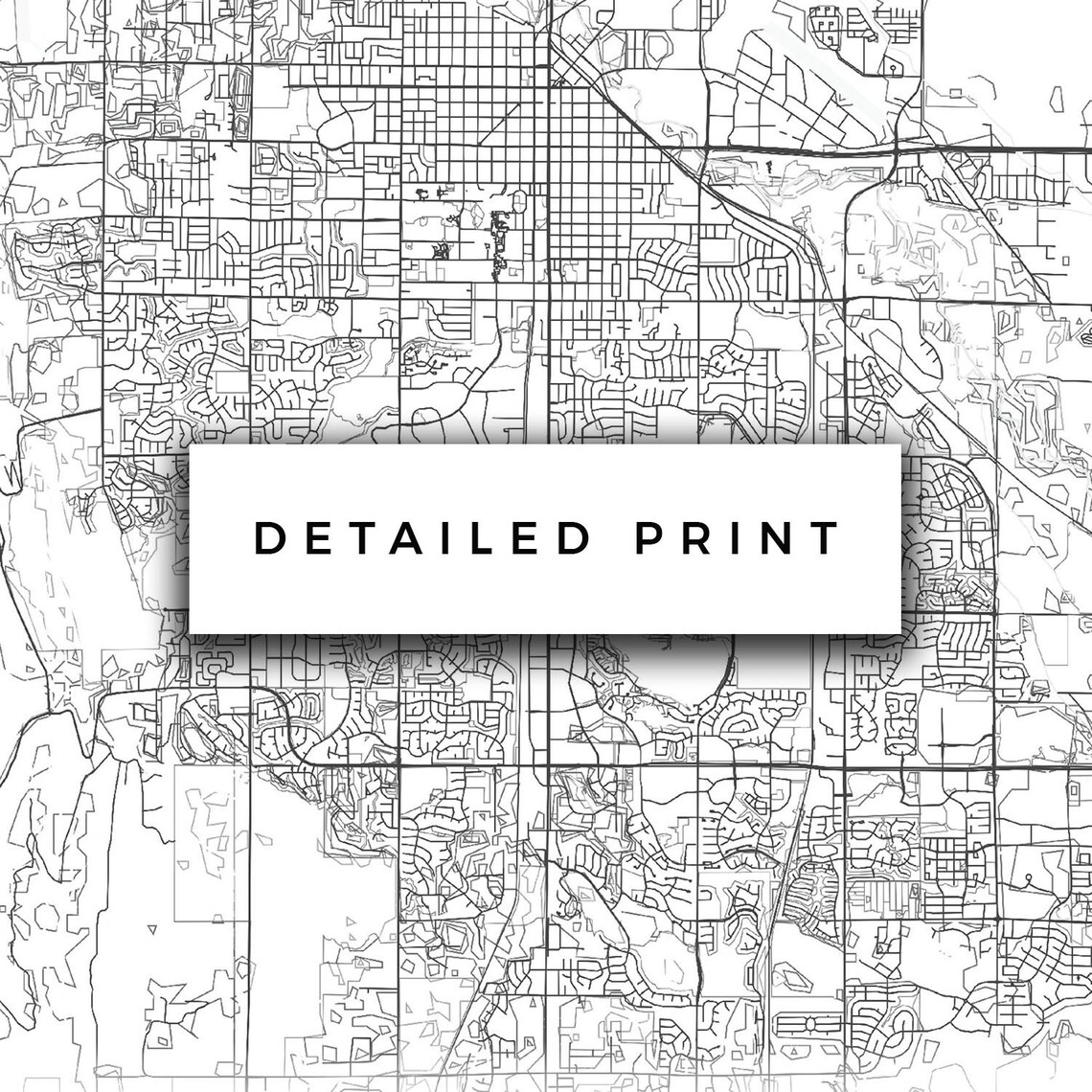 Fort Collins Map Canvas Print City Maps Wall Art Colorado - Etsy