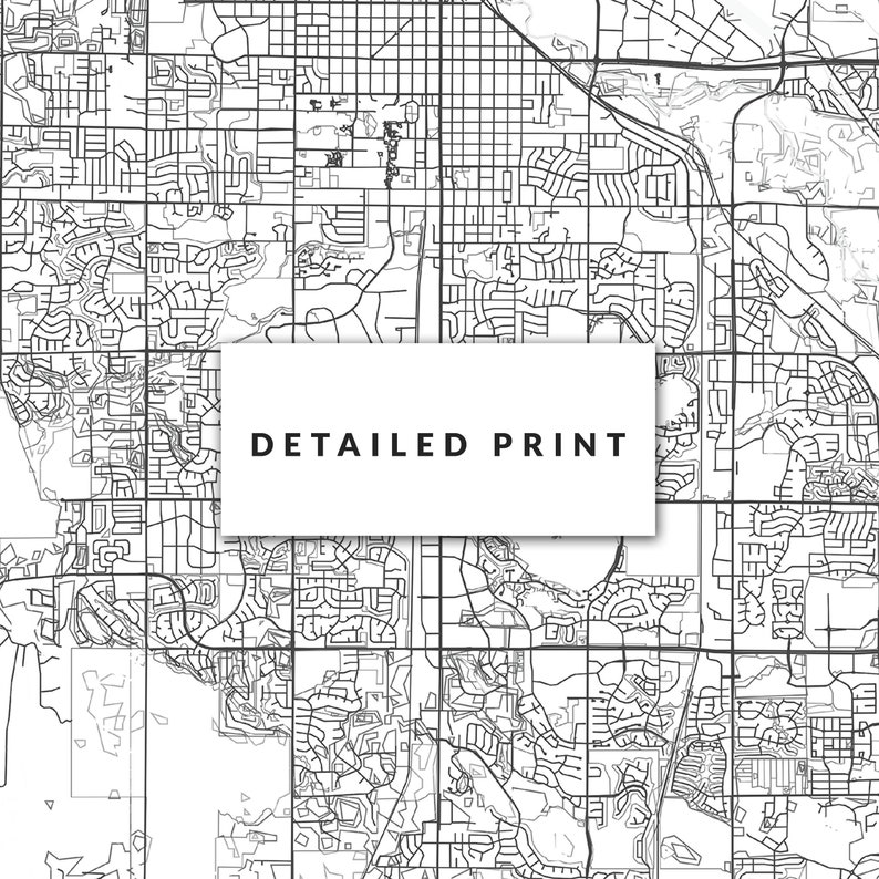 Fort Collins Map Print Minimalistic Wall Art Poster City Etsy