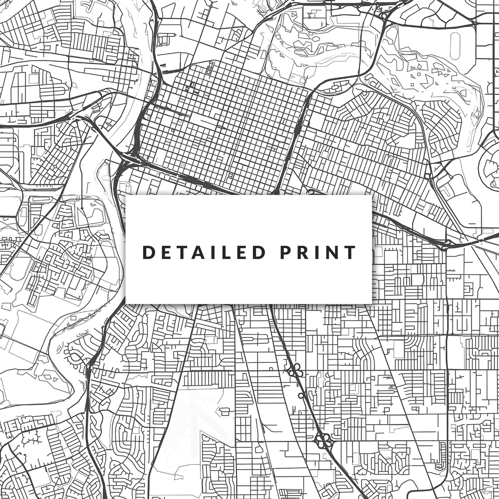 Sacramento Map Print Minimalistic Wall Art Poster City Etsy