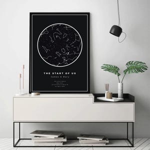 Custom Star Map, Night Sky Print Poster, Wedding Gift, Constellation, Wedding Anniversary Gift, Personalized Gift, Engagement Gift | #COR