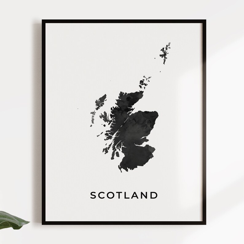 Scotland Map Art Poster Black and White Wall Art Print of - Etsy