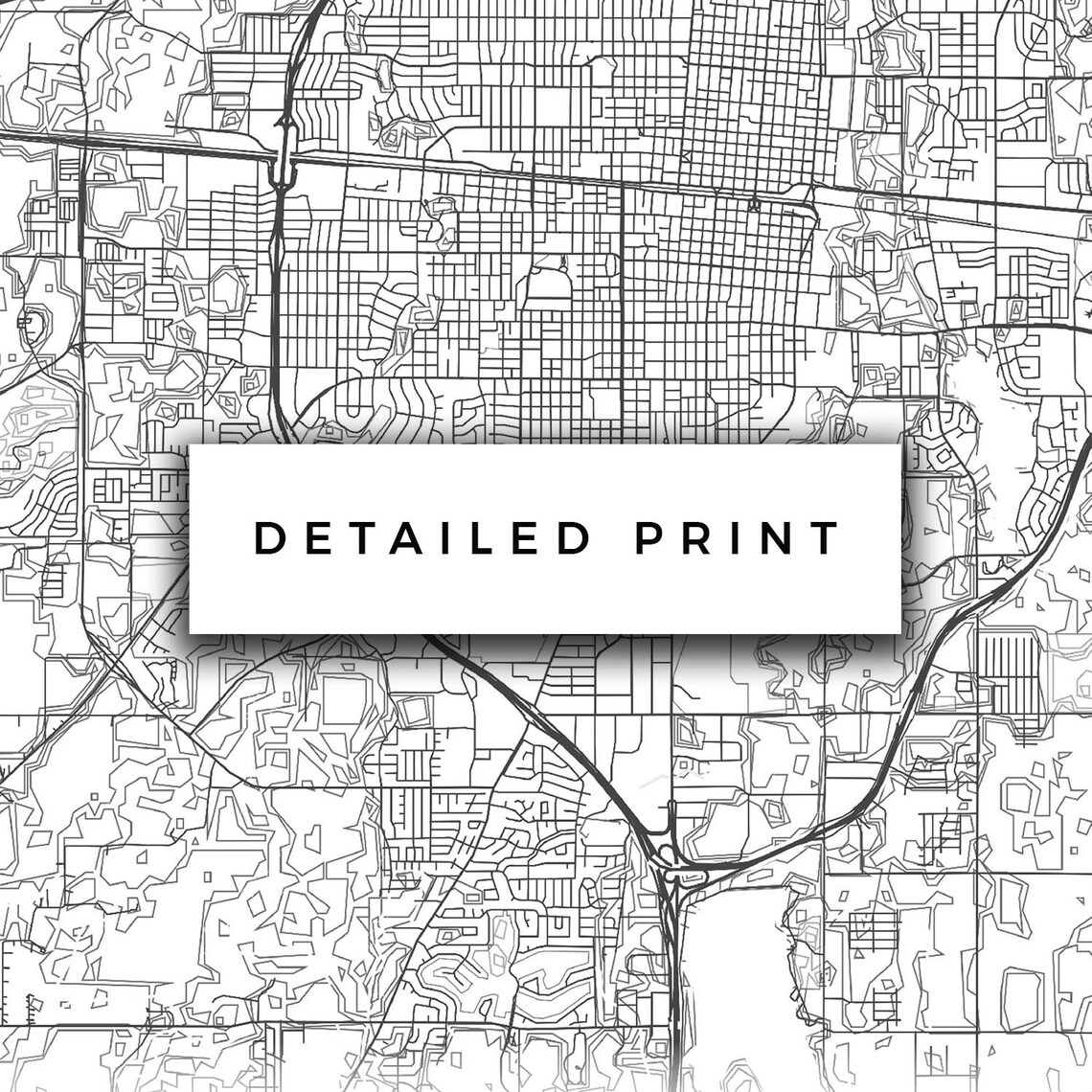 Abilene Map Canvas Print City Maps Wall Art Texas Gift Etsy