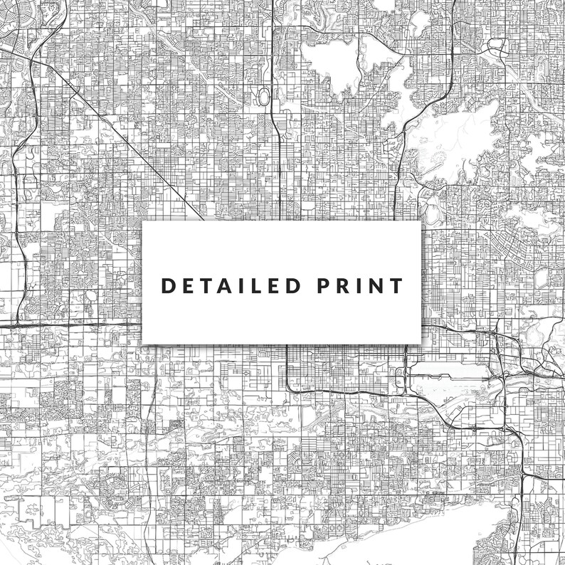 Phoenix Map Print Minimalistic Wall Art Poster City Maps Etsy