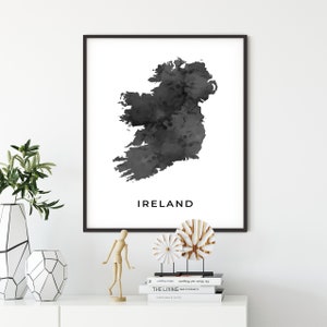 Ireland map art poster, black and white wall art print of Ireland, gift idea, gift daddy, map art, OM82