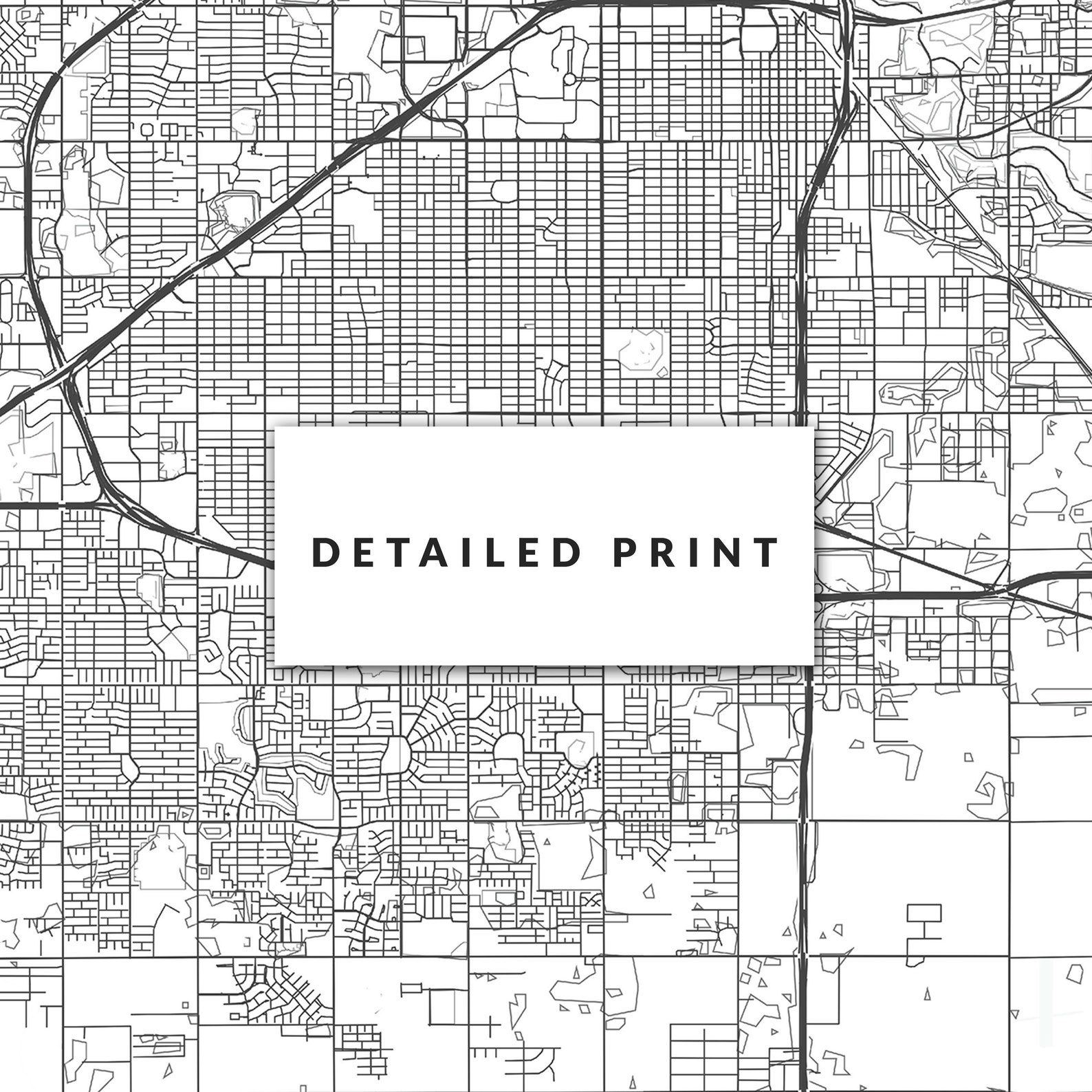 Lubbock Map Print Minimalistic Wall Art Poster City Maps - Etsy