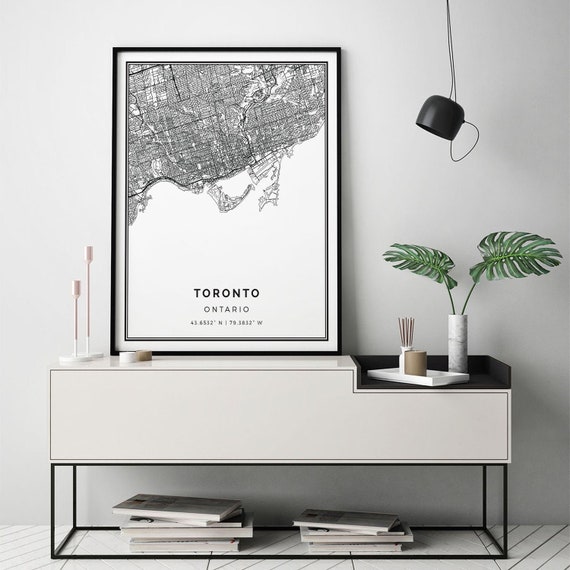 Toronto Wall Art Set of 4 Printable city Wall Art Toronto city map Toronto City Silhouette