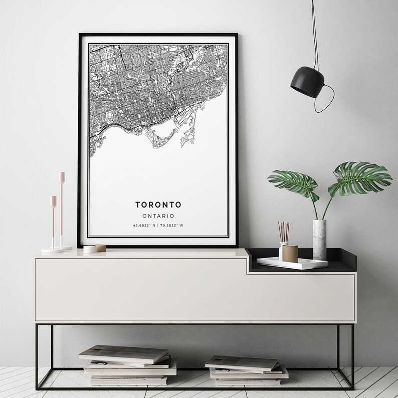 Toronto map print Minimalistic wall art poster City maps Etsy