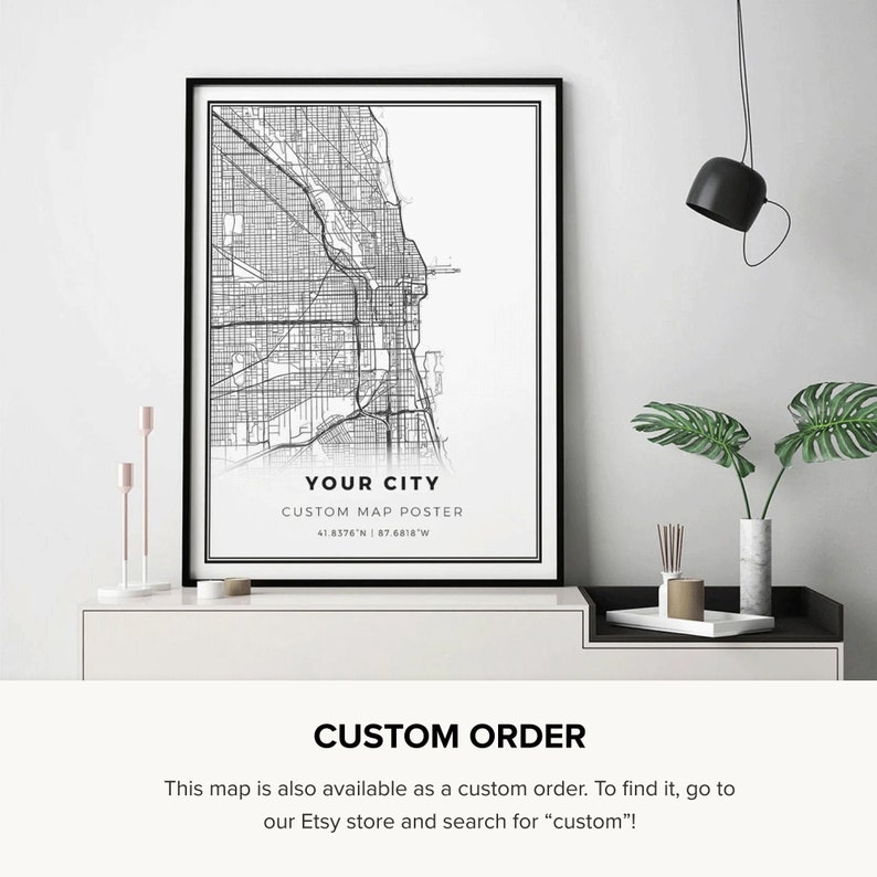 Miami Map Print Minimalistic Wall Art Poster City Maps Etsy