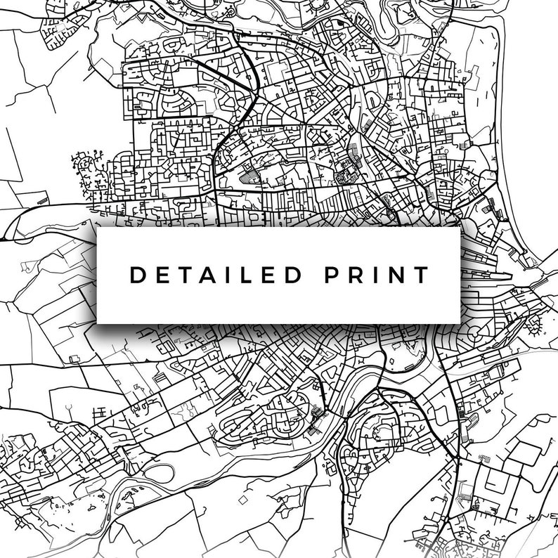 Aberdeenshire Map Canvas Print City Maps Wall Art United Etsy