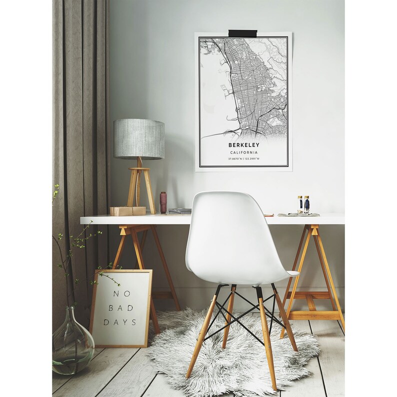 Berkeley Map Print Minimalistic Wall Art Poster City Maps Etsy