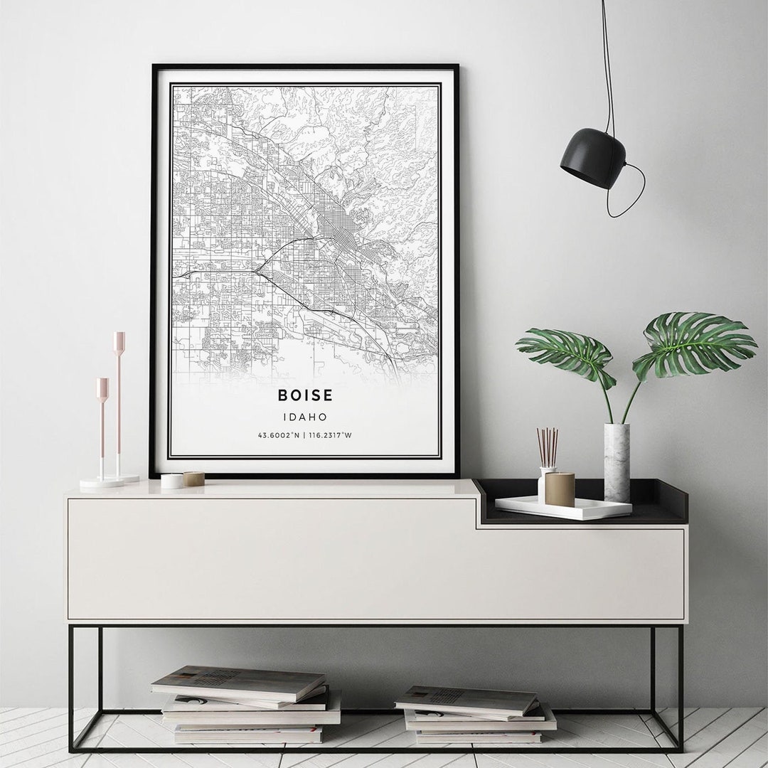 Boise Map Print | Minimalistic Wall Art Poster | City Maps Scandinavian ...
