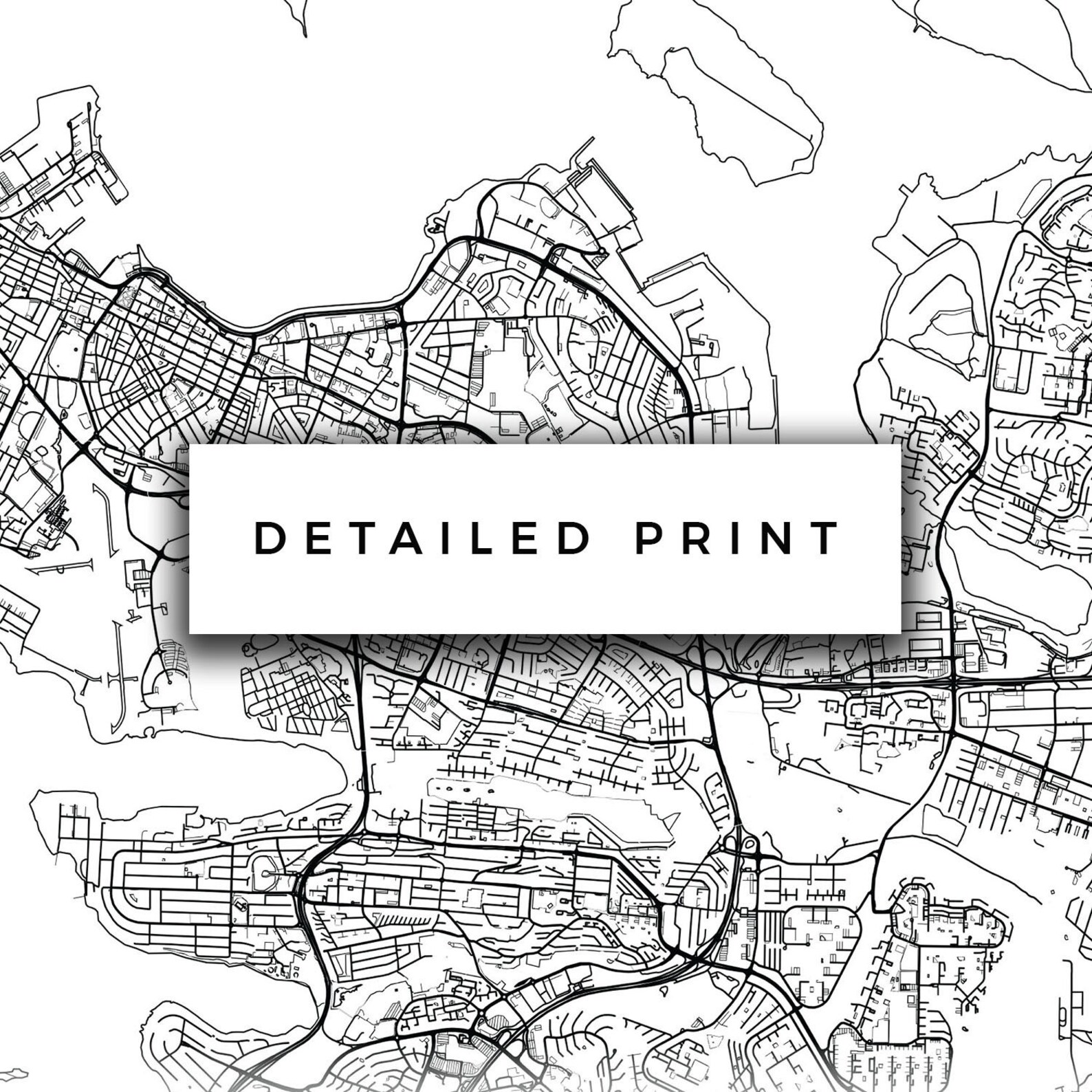 Reykjaík Map Canvas Print City Maps Wall Art Iceland Gift Etsy