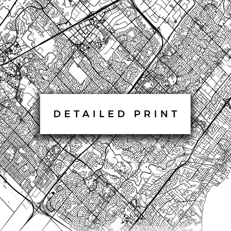 Mississauga Map Canvas Print City Maps Wall Art Ontario Gift Etsy