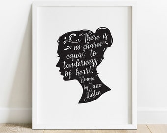 Jane Austen Quote Print Art Wall Art Poster Wall Decor Print Inspirational Quote Jane Austen Silhouette Art Poster Wisdom, IP615