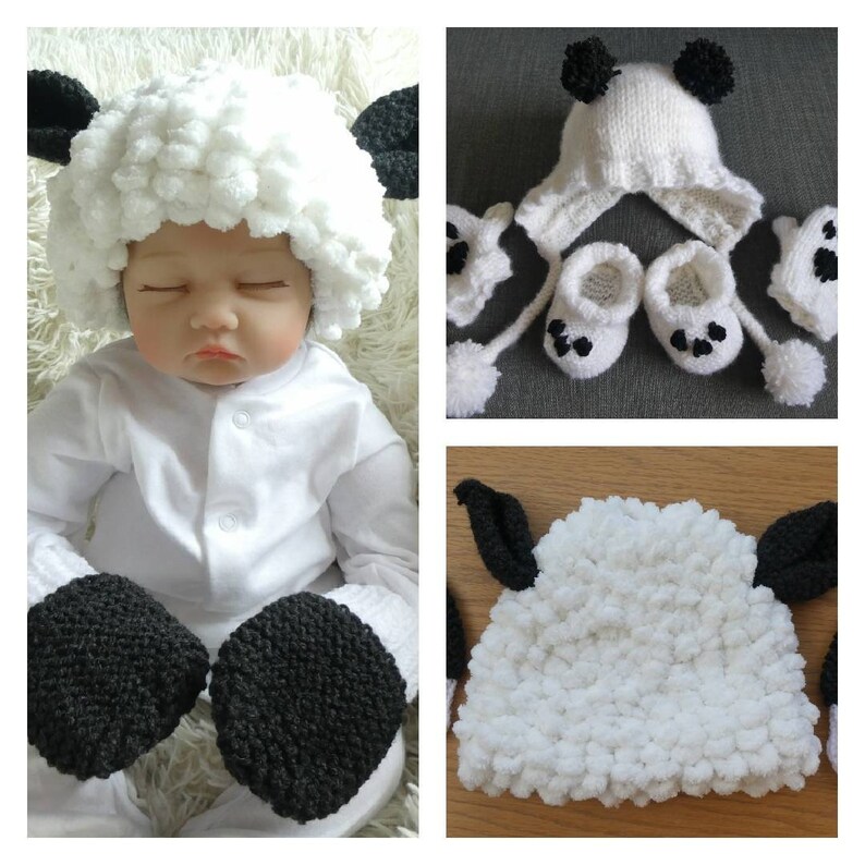 Toddler hat set hat and gloves Kids animal hats Panda hat