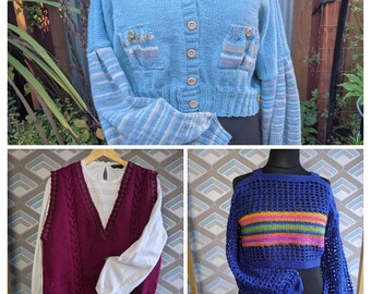 Ladies knitted Cardigan size 16-18, Ladies blue cardigan, Gift for her.  present ideas. Ladies knitwear. Clothing women,