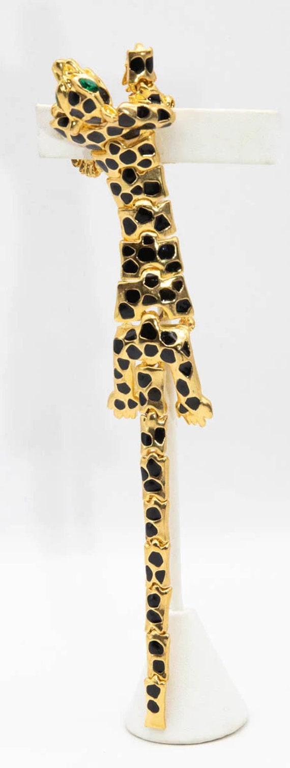Vintage Articulated Enamel Leopard Brooch  - JD110