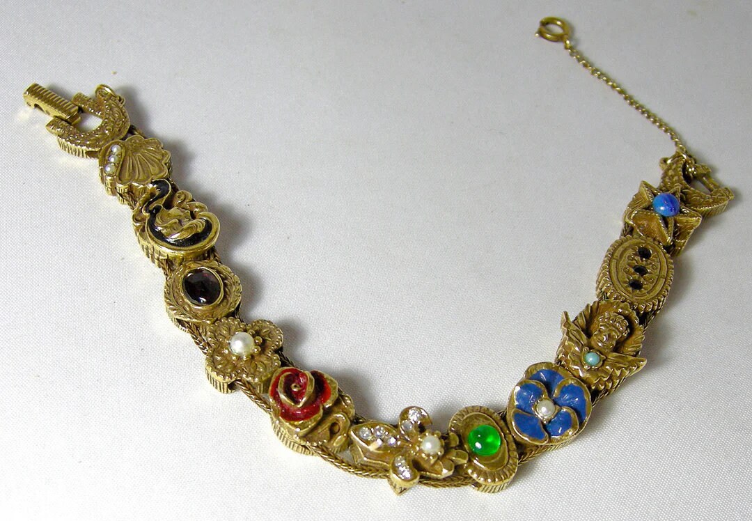 Rare Vintage Goldette Slide Link Bracelet JD10429 Etsy