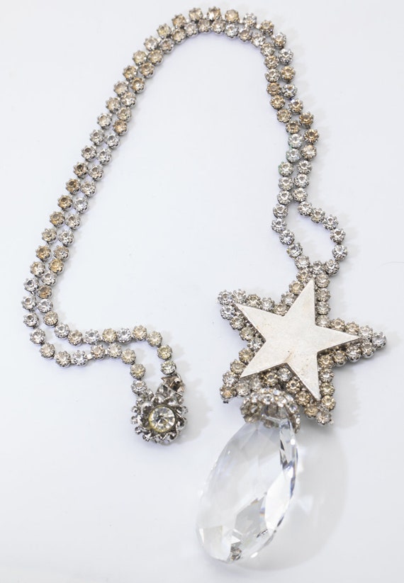 Signed Vintage DeLilo Star and Glass Pendant Neck… - image 4