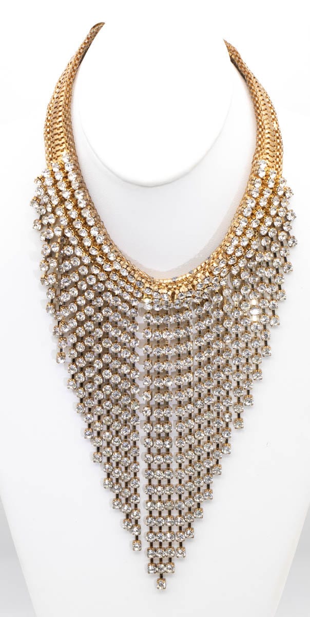 Rhinestone bib necklace deals