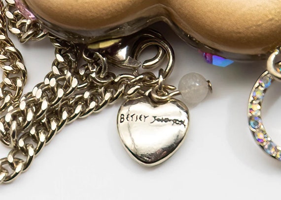 Vintage Signed Betsey Johnson Stoned Heart - JD10… - image 4