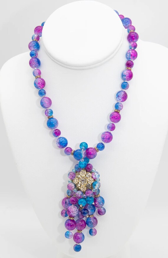 Anka French Cracked Glass Necklace - JD10602 - image 1