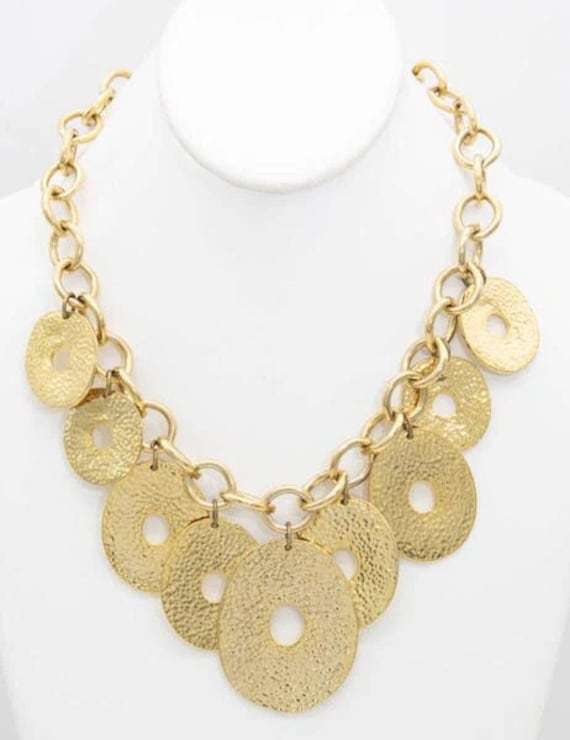 Two-in-One Hammered 9 Donuts Medallion Necklace - 