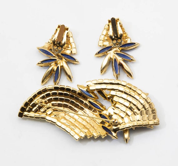 Vintage unsigned Juliana Pin and Earring Set - JD… - image 3