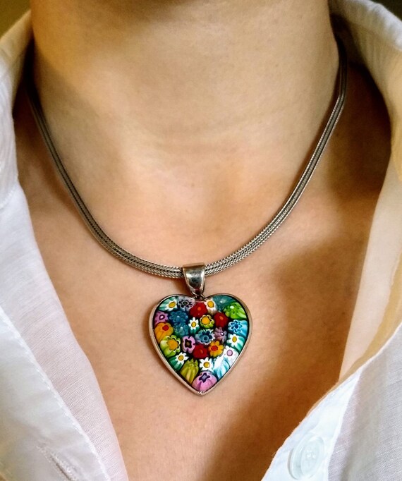 Vintage Alan K. Murano Heart Necklace | Etsy