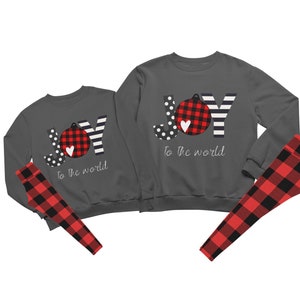 Girl's Christmas Sweatshirt - Joy to the World Shirt for Girl's - Matching Mom and Daughter Outfits