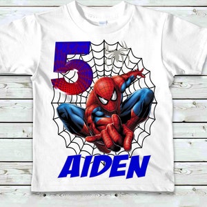 Chemise d’anniversaire Spiderman - T-shirt Spiderman pour garçon