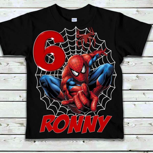 Camicia di compleanno di Spiderman - T-shirt di compleanno di Spiderman da ragazzo