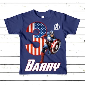 Captain america birthday shirt cheap
