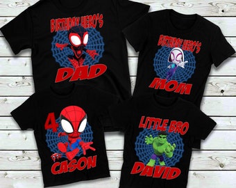 Spidey and His Amazing Friends Birthday Shirt - Boy's Spidey Birthday Tee - Matching Family Shirts