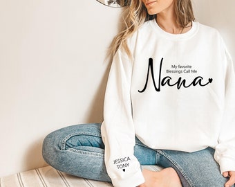 Nana Sweatshirt, Custom Nana Sweatshirt with Grandkids Names, Nonna Gigi Grammy Gammy Shirt Gift