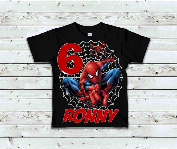 Spiderman Birthday Shirt Boy's Spiderman Birthday T-shirt 