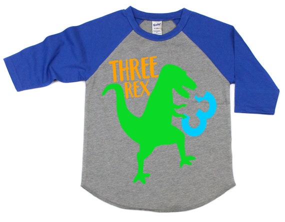 Three Rex Boy's Third Birthday Dinosaur Shirt 3rd | Etsy