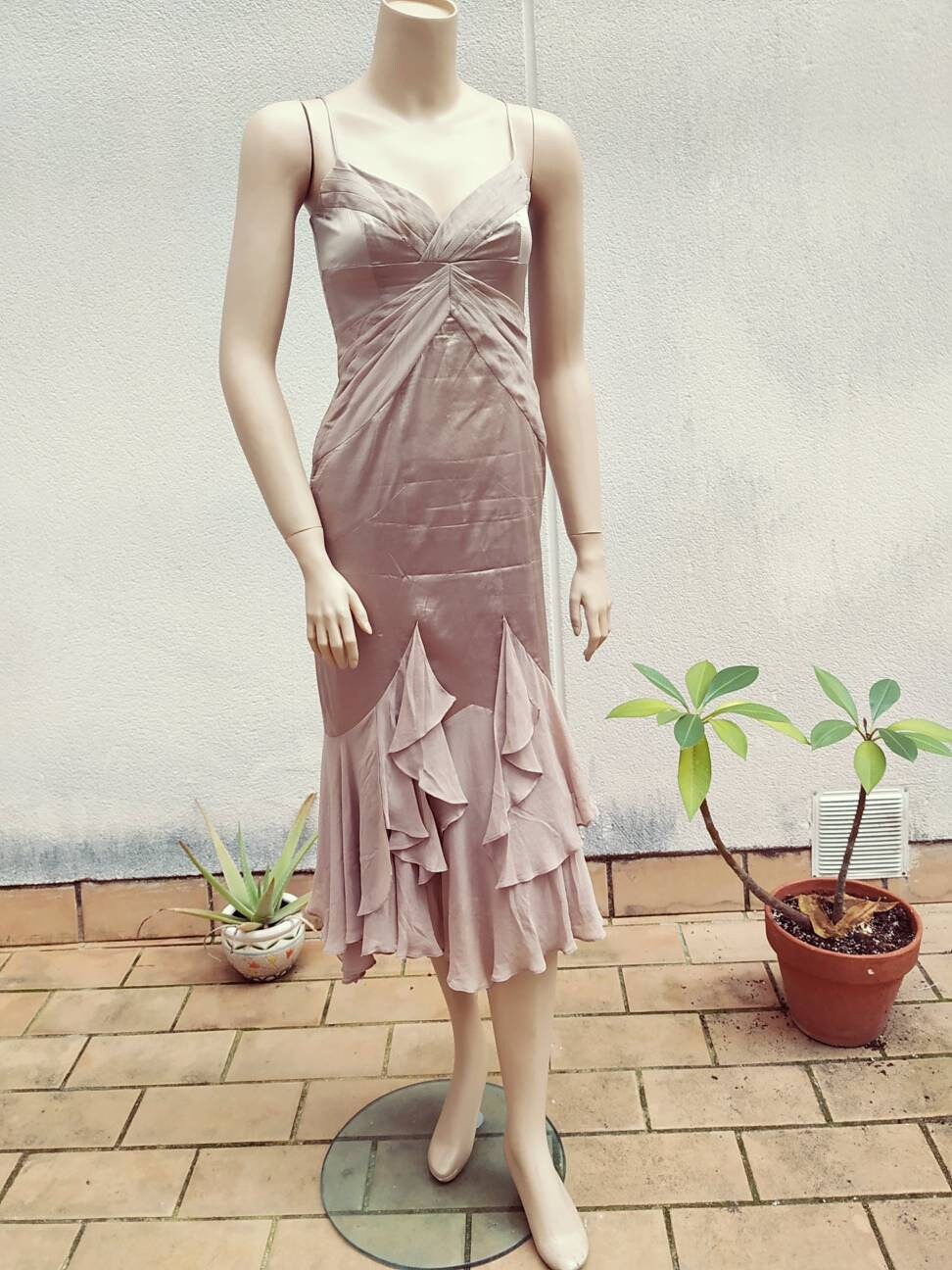 karen millen champagne satin dress