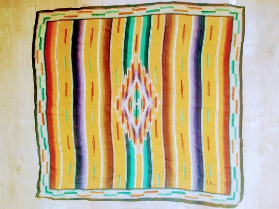 Christian Dior silk scarf with Chimayo print - image 8