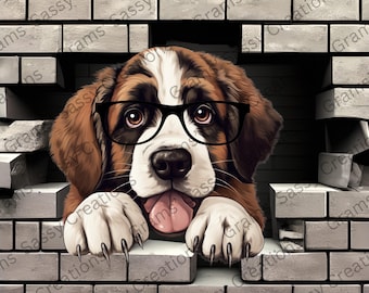 Saint Bernard Dog Microfiber Lens Cloth: Glasses, Phones, Screens