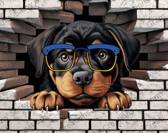 Rottweiler Microfiber Lens Cloth: Adorable Dog Glasses Cleaner (5.5" Square)