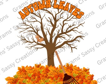 Harvest Leaves PNG Clipart, Fall Colors Digital Download