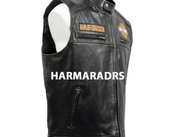 hd leather vest