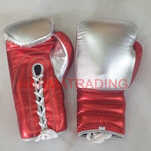 new customized leather boxing gloves with any custom name or logo or winning logo also