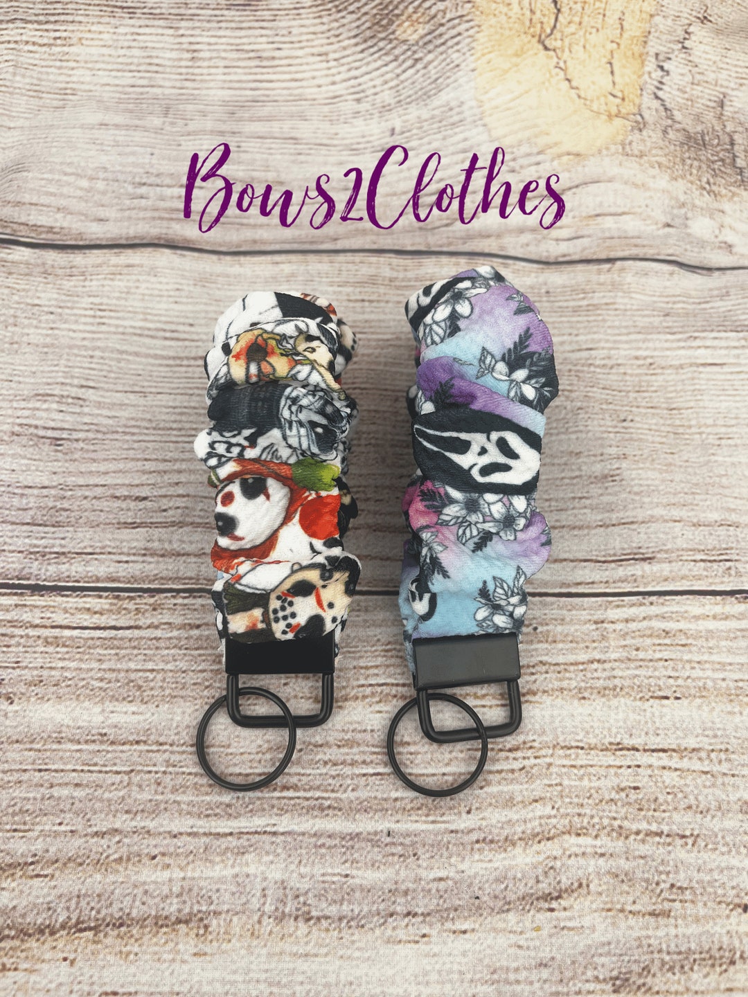 Spooky Season Scrunchie Key Fob Wristlet/ Wristlet Keychain/ Scrunchies ...