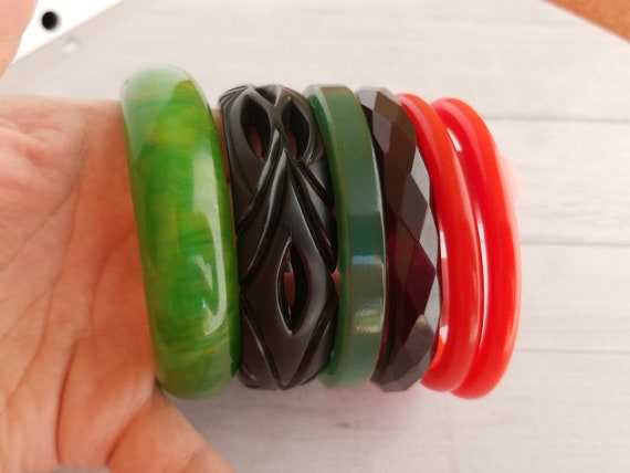 6 vintage bakelite bracelet/bakelite jewelry/vinta