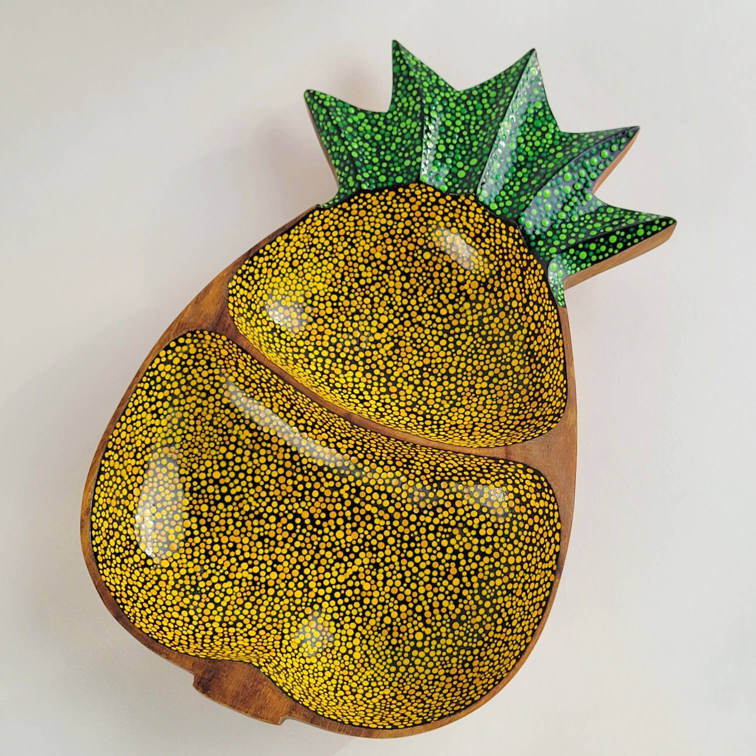 Tazón de madera tazón de piña bandeja de baratijas tazón de - Etsy España