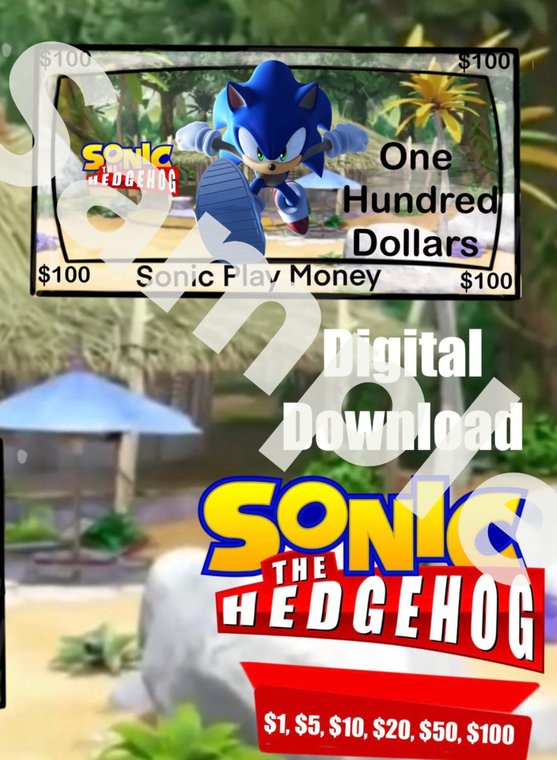 Sonic the Hedgehog Play Money - Etsy