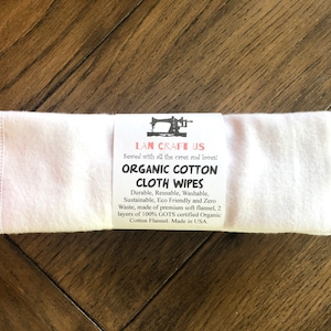 8”x8” 1 or 2ply Organic Cloth Wipes, Face Tissues, Baby Wipes, Reusable Paper Towels, family Wipes, cloth toilet paper, Non Paper LanCraftUS