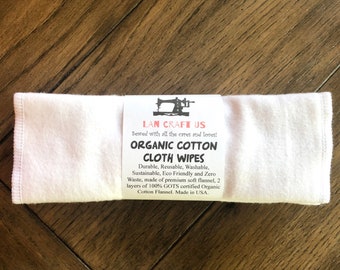 8”x8” 1 or 2ply Organic Cloth Wipes, Face Tissues, Baby Wipes, Reusable Paper Towels, family Wipes, cloth toilet paper, Non Paper LanCraftUS